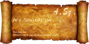 Arz Szultána névjegykártya